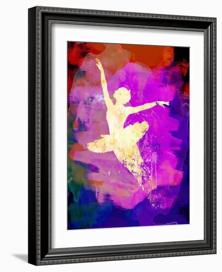 Flying Ballerina Watercolor 2-Irina March-Framed Art Print