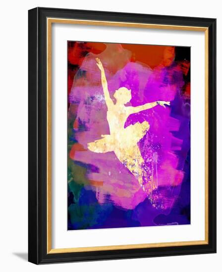 Flying Ballerina Watercolor 2-Irina March-Framed Art Print