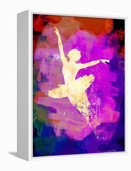 Flying Ballerina Watercolor 2-Irina March-Framed Stretched Canvas