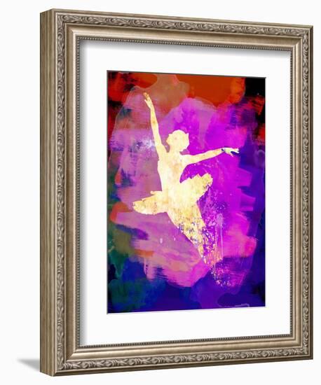 Flying Ballerina Watercolor 2-Irina March-Framed Art Print