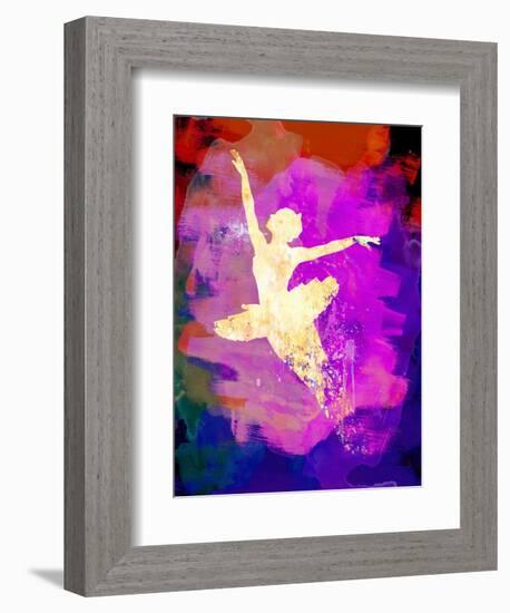 Flying Ballerina Watercolor 2-Irina March-Framed Art Print