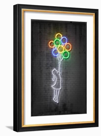 Flying Balloons-Octavian Mielu-Framed Premium Giclee Print