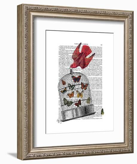 Flying Birdcage-Fab Funky-Framed Art Print