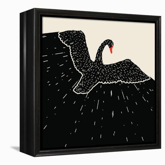 Flying Black Swan-incomible-Framed Stretched Canvas