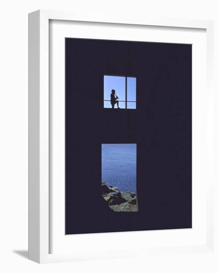 Flying Bridge from Children's Tower to Parents' Wing, Lawrence Buttenwieser's House, Long Island-John Dominis-Framed Photographic Print