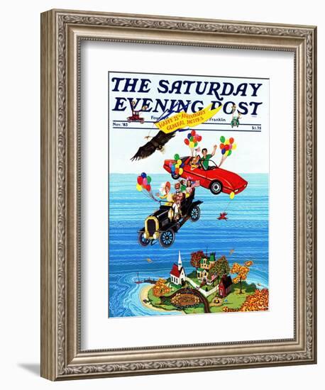 "Flying Cars," Saturday Evening Post Cover, November 1, 1983-Ann Thompson-Framed Giclee Print