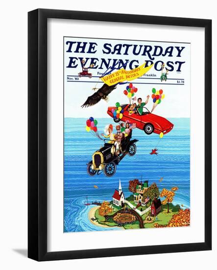 "Flying Cars," Saturday Evening Post Cover, November 1, 1983-Ann Thompson-Framed Giclee Print