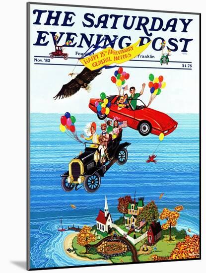 "Flying Cars," Saturday Evening Post Cover, November 1, 1983-Ann Thompson-Mounted Giclee Print