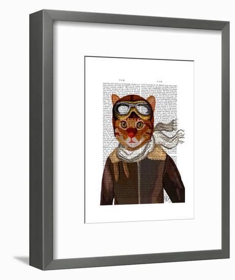 Flying Cat-Fab Funky-Framed Art Print