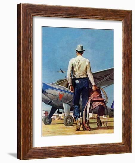 "Flying Cowboy," May 17, 1947-Mead Schaeffer-Framed Premium Giclee Print