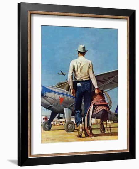 "Flying Cowboy," May 17, 1947-Mead Schaeffer-Framed Premium Giclee Print