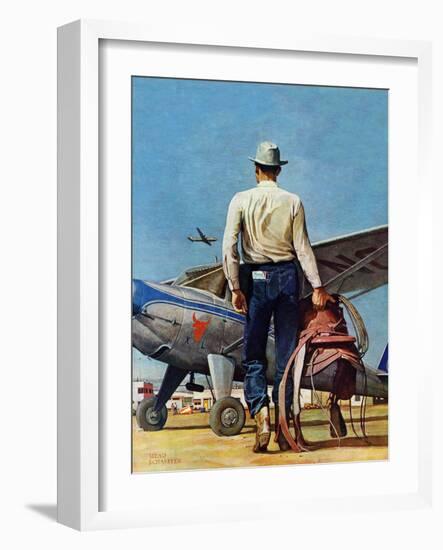 "Flying Cowboy," May 17, 1947-Mead Schaeffer-Framed Premium Giclee Print