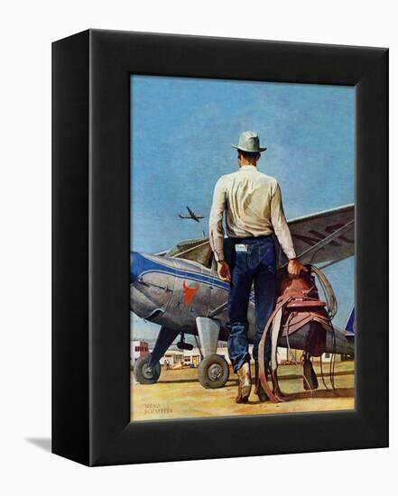 "Flying Cowboy," May 17, 1947-Mead Schaeffer-Framed Premier Image Canvas