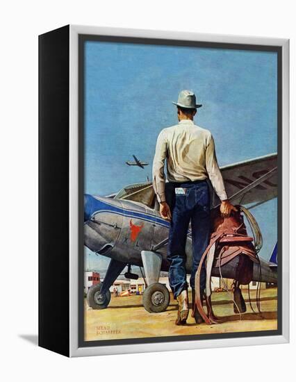 "Flying Cowboy," May 17, 1947-Mead Schaeffer-Framed Premier Image Canvas