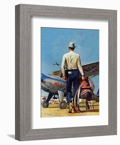 "Flying Cowboy," May 17, 1947-Mead Schaeffer-Framed Giclee Print