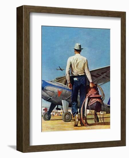 "Flying Cowboy," May 17, 1947-Mead Schaeffer-Framed Giclee Print