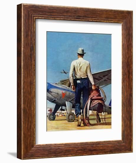 "Flying Cowboy," May 17, 1947-Mead Schaeffer-Framed Giclee Print