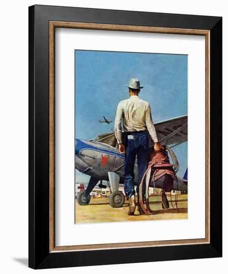 "Flying Cowboy," May 17, 1947-Mead Schaeffer-Framed Giclee Print