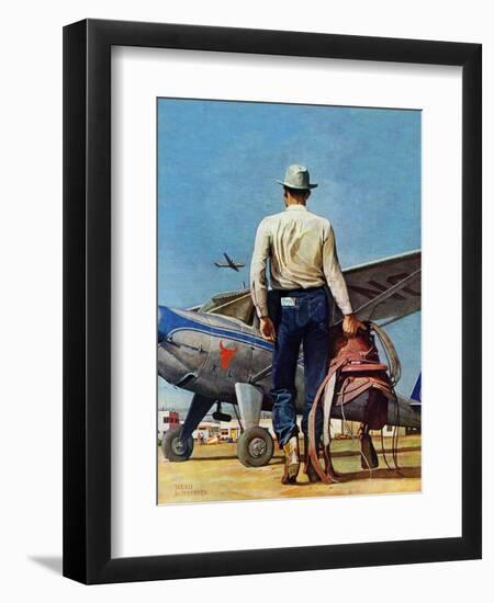 "Flying Cowboy," May 17, 1947-Mead Schaeffer-Framed Giclee Print