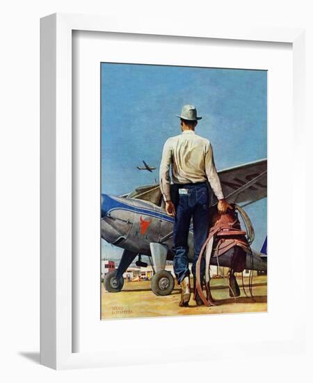 "Flying Cowboy," May 17, 1947-Mead Schaeffer-Framed Giclee Print