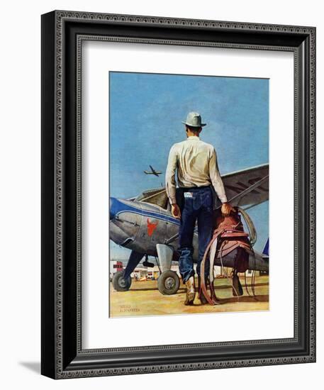 "Flying Cowboy," May 17, 1947-Mead Schaeffer-Framed Giclee Print