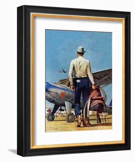 "Flying Cowboy," May 17, 1947-Mead Schaeffer-Framed Giclee Print