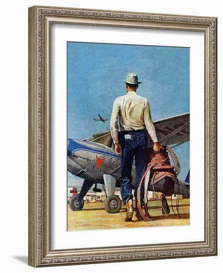 "Flying Cowboy," May 17, 1947-Mead Schaeffer-Framed Giclee Print
