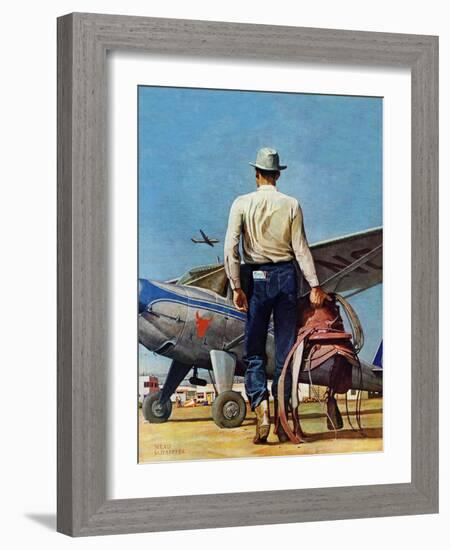 "Flying Cowboy," May 17, 1947-Mead Schaeffer-Framed Giclee Print