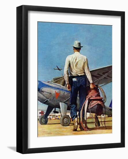 "Flying Cowboy," May 17, 1947-Mead Schaeffer-Framed Giclee Print