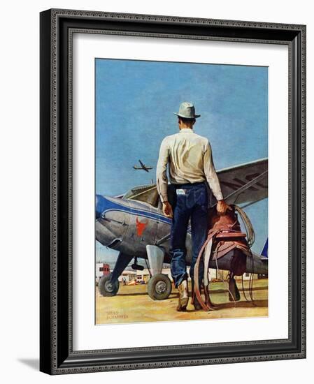 "Flying Cowboy," May 17, 1947-Mead Schaeffer-Framed Giclee Print