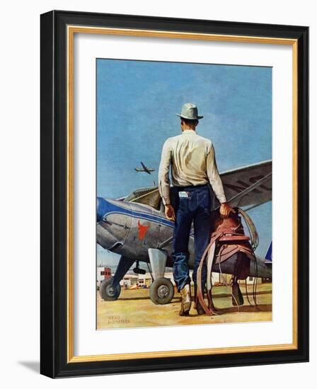 "Flying Cowboy," May 17, 1947-Mead Schaeffer-Framed Giclee Print