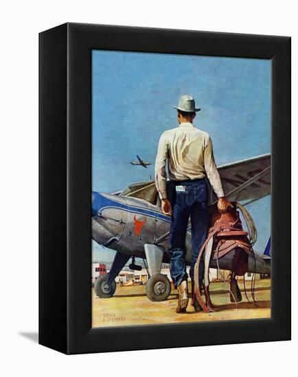 "Flying Cowboy," May 17, 1947-Mead Schaeffer-Framed Premier Image Canvas