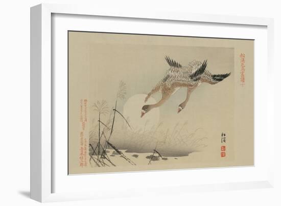 Flying Cranes-null-Framed Premium Giclee Print
