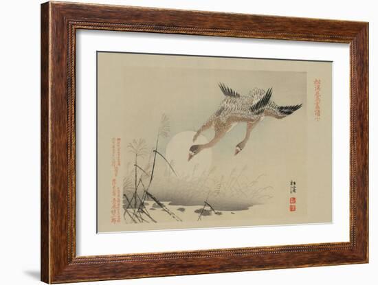 Flying Cranes-null-Framed Art Print