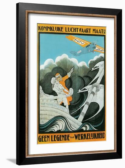 Flying Dutchman Ship and Plane-null-Framed Art Print