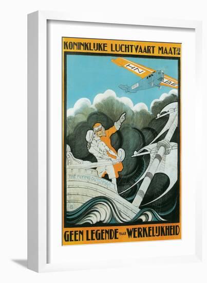 Flying Dutchman Ship and Plane-null-Framed Art Print