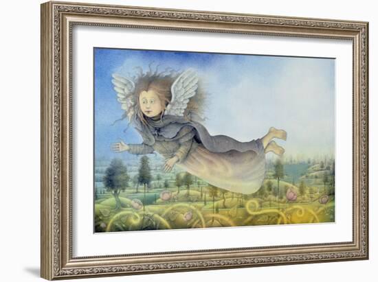 Flying Fairy over Landscape-Wayne Anderson-Framed Giclee Print