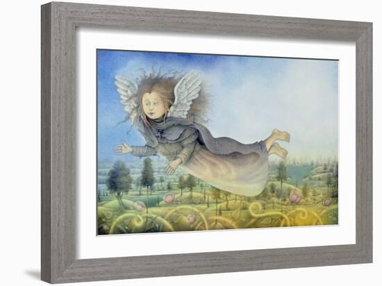 Flying Fairy over Landscape-Wayne Anderson-Framed Giclee Print