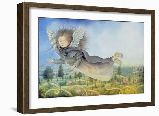 Flying Fairy over Landscape-Wayne Anderson-Framed Giclee Print