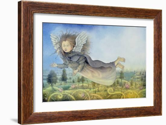 Flying Fairy over Landscape-Wayne Anderson-Framed Giclee Print