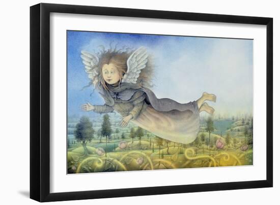 Flying Fairy over Landscape-Wayne Anderson-Framed Giclee Print