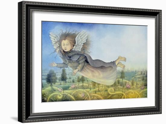 Flying Fairy over Landscape-Wayne Anderson-Framed Giclee Print