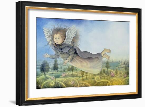 Flying Fairy over Landscape-Wayne Anderson-Framed Giclee Print