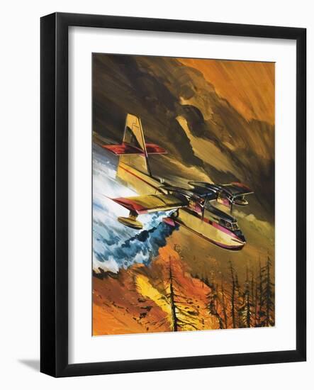 Flying Fire-Fighters-Wilf Hardy-Framed Giclee Print