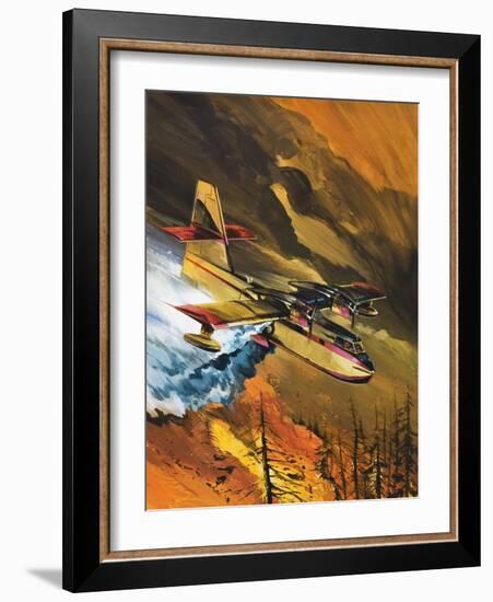 Flying Fire-Fighters-Wilf Hardy-Framed Giclee Print