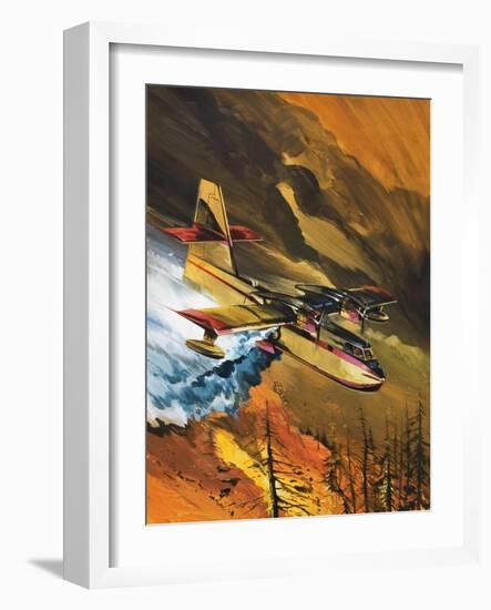 Flying Fire-Fighters-Wilf Hardy-Framed Giclee Print