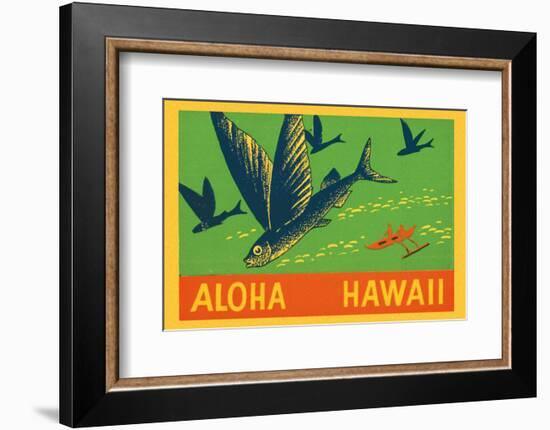 Flying Fish, Aloha Hawaii, c.1940-null-Framed Art Print