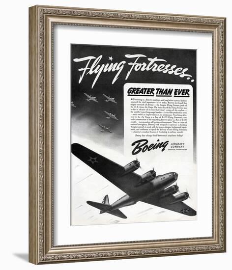 Flying Fortresses Boeing ad-null-Framed Art Print