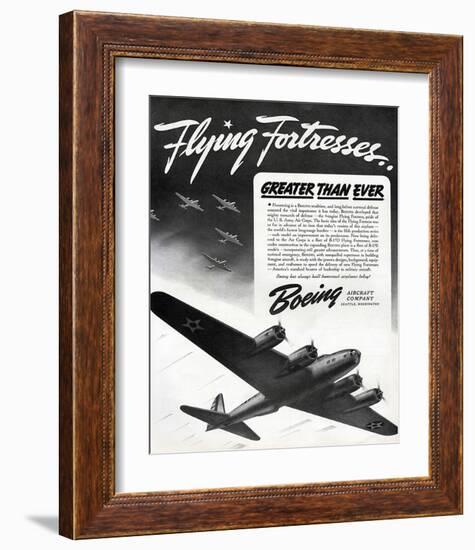 Flying Fortresses Boeing ad-null-Framed Art Print