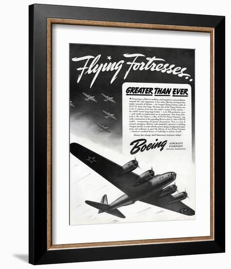 Flying Fortresses Boeing ad-null-Framed Art Print